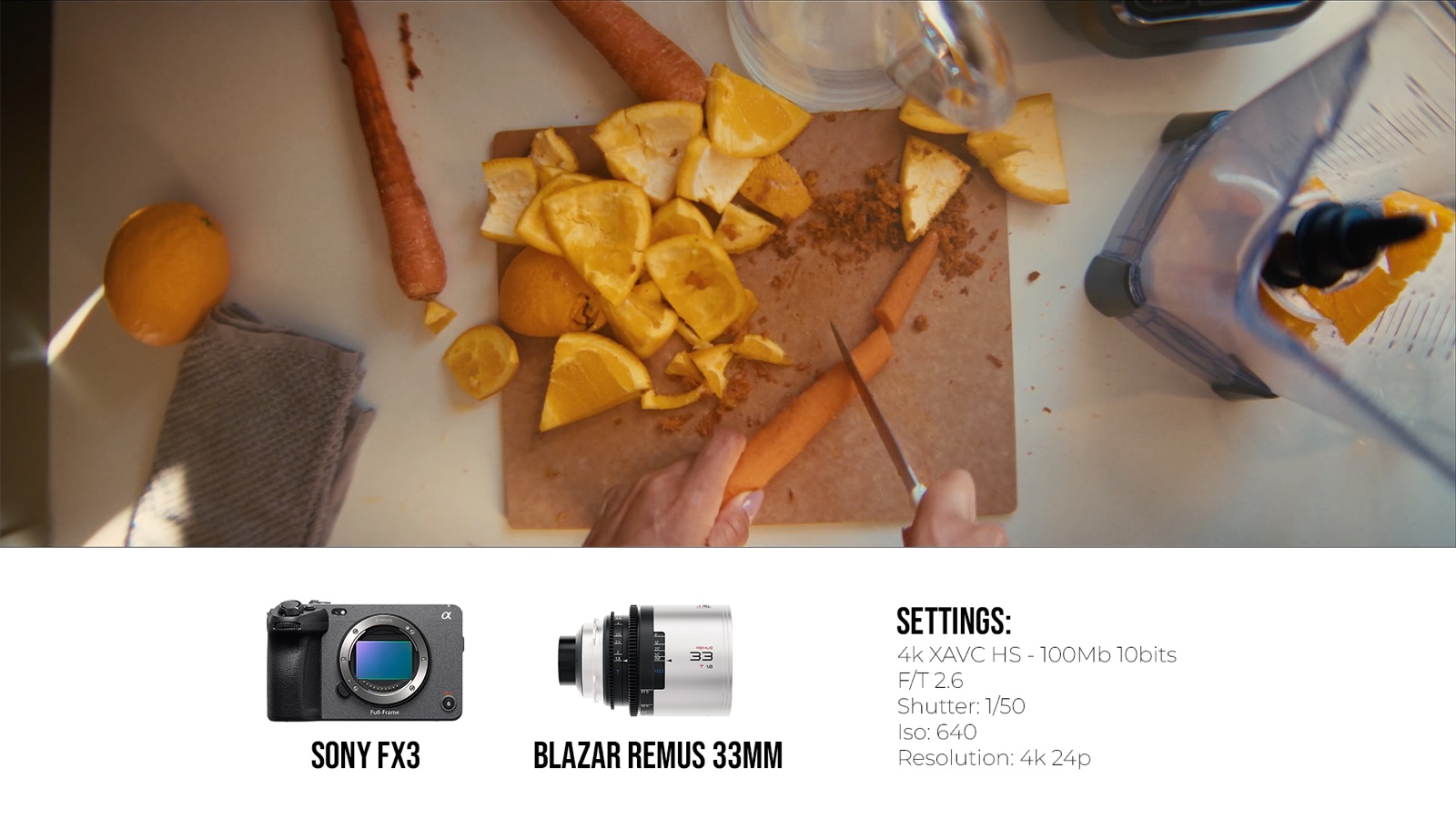 Frame and camera settings from Cavaliere