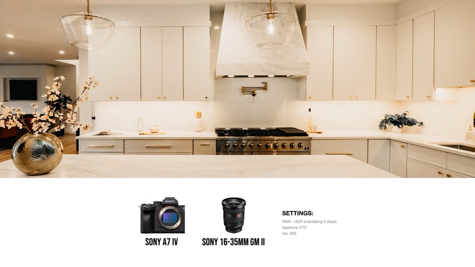 Frame and camera settings from Real Estate Photography