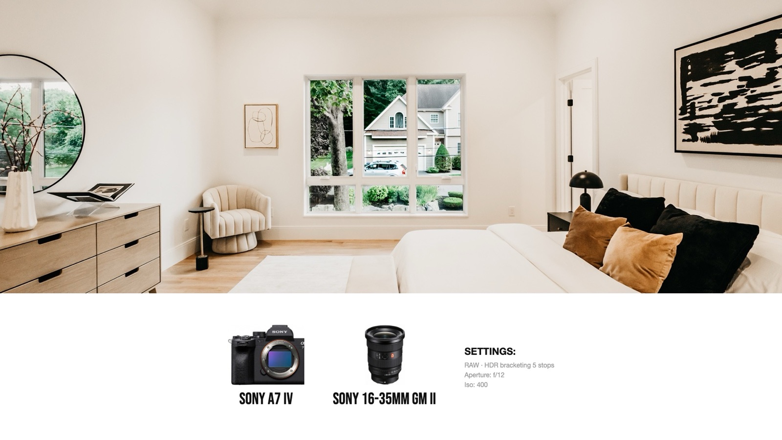 Frame and camera settings from Real Estate Photography