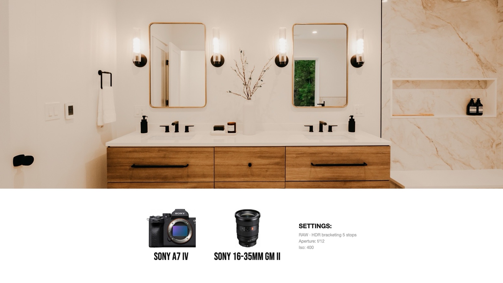 Frame and camera settings from Real Estate Photography