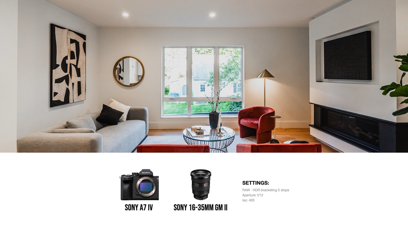 Frame and camera settings from Real Estate Photography