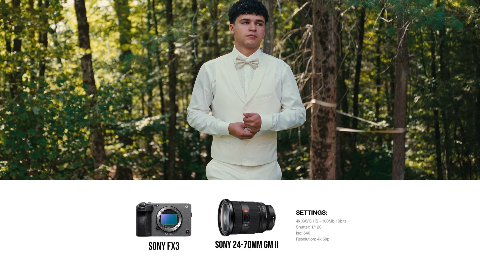 Frame and camera settings from Wedding Highlights