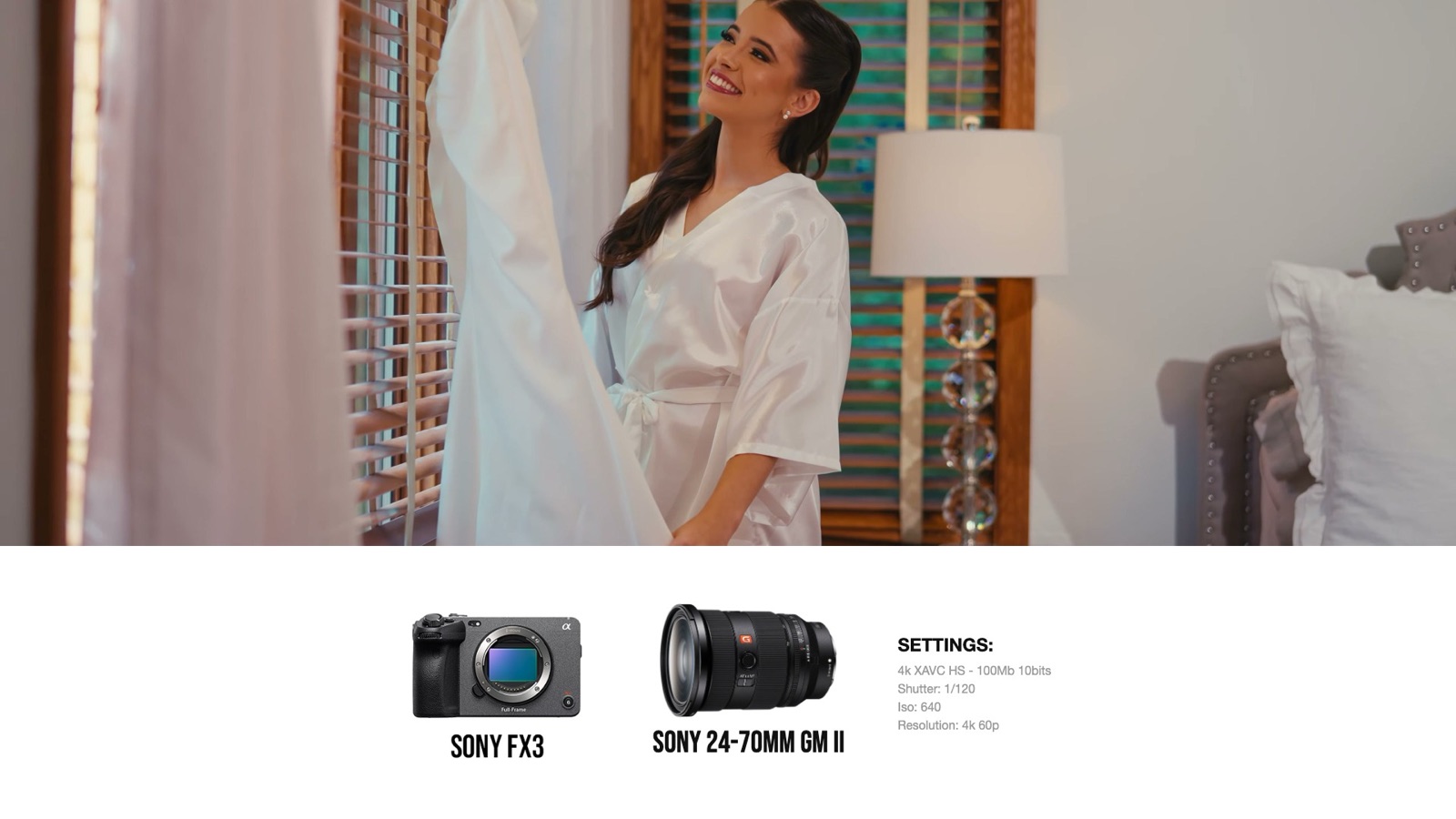 Frame and camera settings from Wedding Highlights