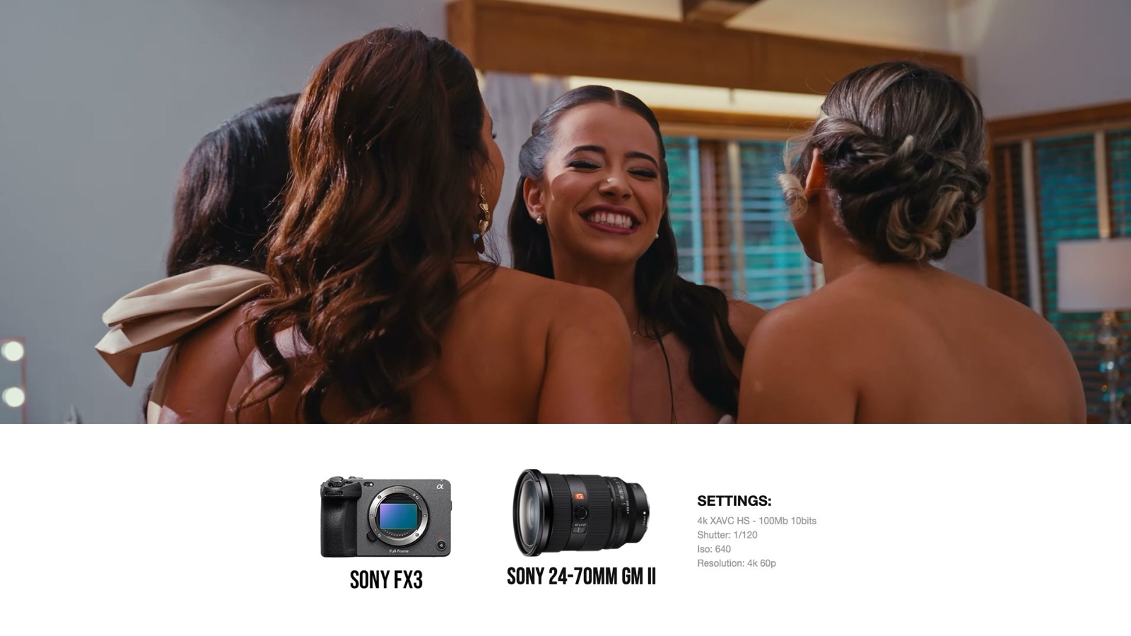 Frame and camera settings from Wedding Highlights