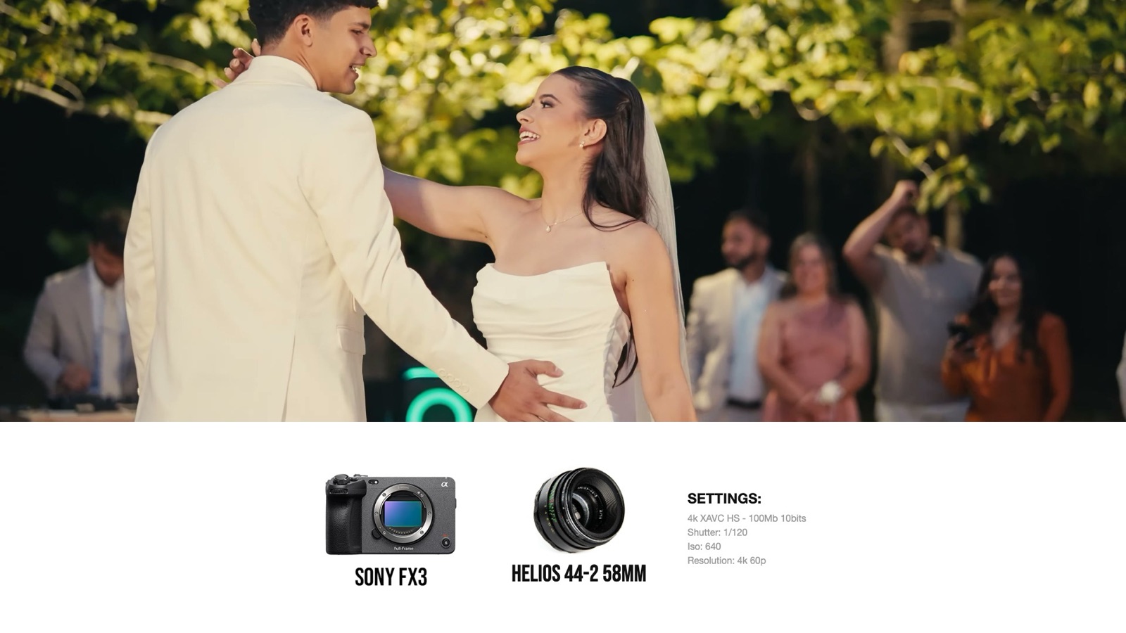 Frame and camera settings from Wedding Highlights